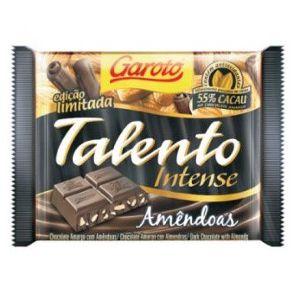 Chocolate amargo Talento amêndoas  90g.