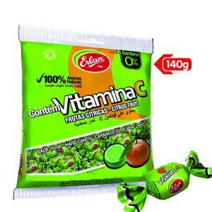 Bala dura sabor cítrico vitamina C Erlan 140g.