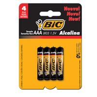Pilhas 3A(palito) alcalina Bic 4x1