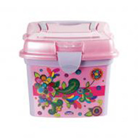 Box prática média decorada com flores Plasutil