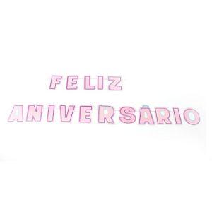 Faixa feliz aniversário rosa Ultra fest 