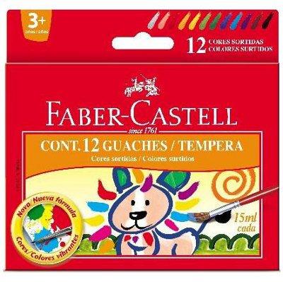 Tinta guache com 6 cores Faber Castell (6x15ml.)