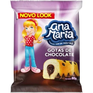 Bolo gotas de chocolate Ana Maria Pullman 80g.