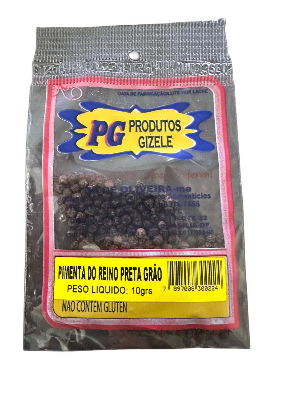 Pimenta do reino preta em grãos Gizele 10g