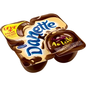 Sobremesa Danone Danette chocolate ao leite 4x96g