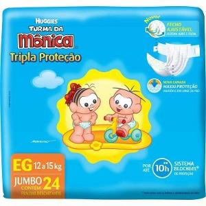 Fralda Huggies Turma da Mônica tripla proteção EG 24x1