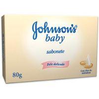 Sabonete Johnson's Baby com óleo de amêndoas 80g.