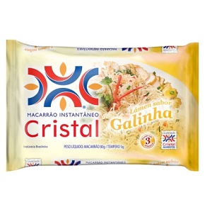 Macarrão instantâneo galinha Cristal 85g.