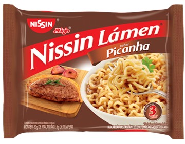 Macarrão instantâneo Nissin picanha 85g.