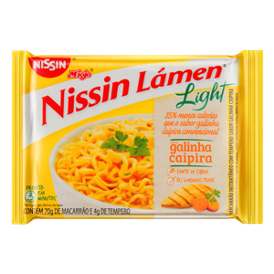 Macarrão instantâneo light galinha caipira Nissin 74g. Macarrão instantâneo light galinha caipira Nissin 74g.