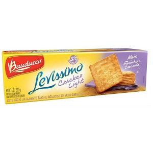 Biscoito cracker light Levíssimo Bauducco 200g. Biscoito cracker light Levíssimo Bauducco 200g.