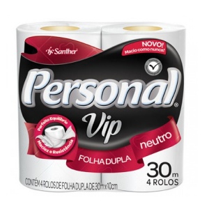 Papel higienico folha dupla Personal Vip (4 unid.) 30mts