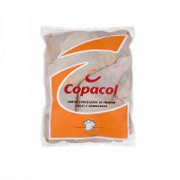 Coxa e sobrecoxa de frango congelada Copacol 1kg.