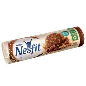 Biscoito de cacau e cereais Nesfit 160g.