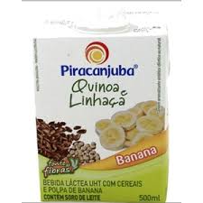 Bebida láctea quinoa, linhaça e chia sabor banana Piracanjuba 500ml.  