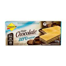 Biscoito wafer sabor chocolate sem adição de açucar Lowçucar 115g.