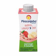 Bebida láctea c/ linhaça, quinoa e chia sabor morango e banana Piracanjuba 200ml