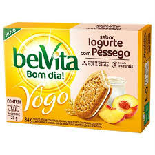 Biscoito recheado sabor iogurte e pêssego Belvita Yogo 84g
