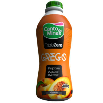 Iogurte Grego triplo zero pêssego Canto de Minas 480g