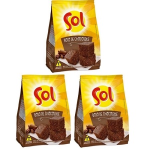 Mistura para bolo de chocolate Sol 400g. (pacote c/ 3 unid.) Mistura para bolo de chocolate Sol 400g. (pacote c/ 3 unid.)