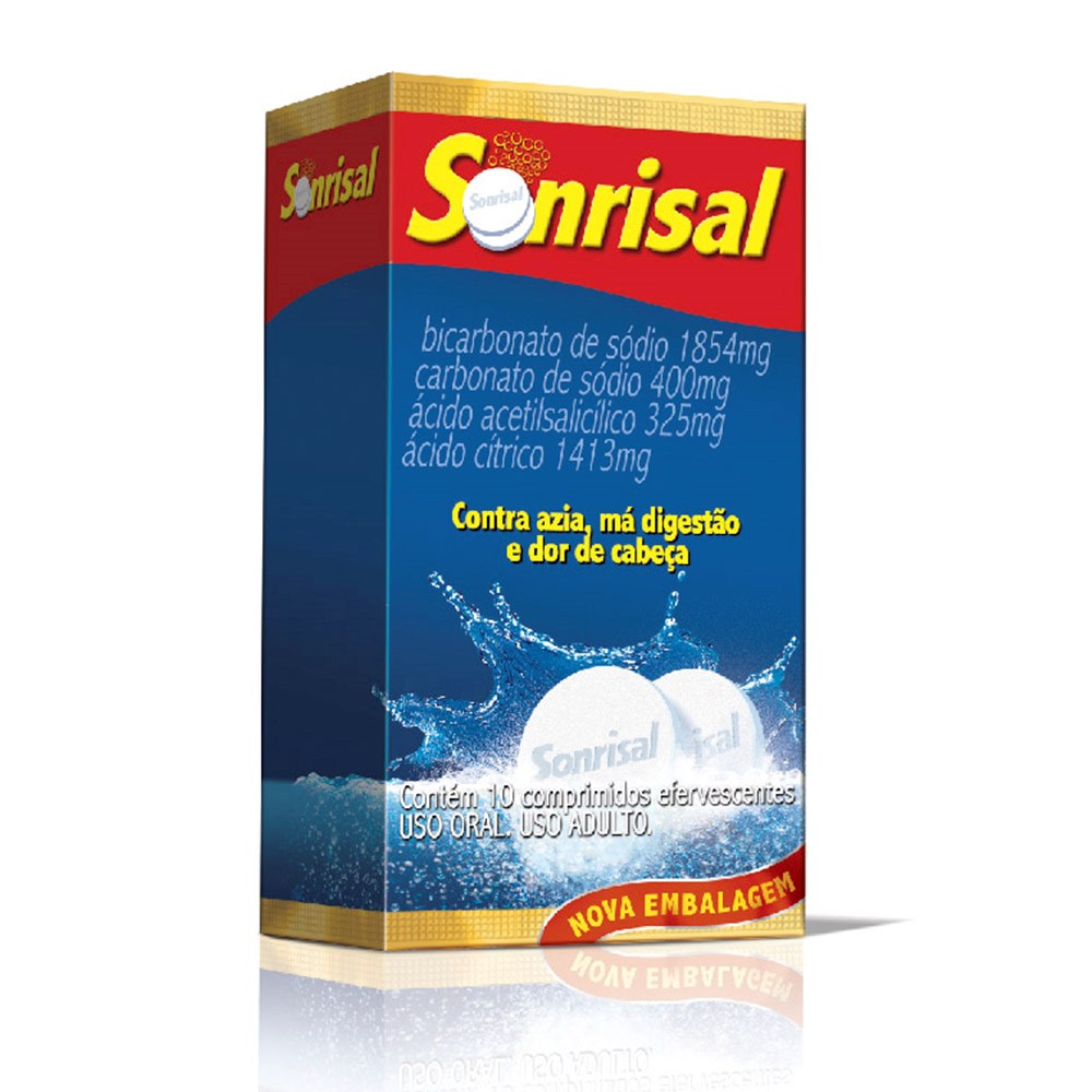 Sonrisal envelope caixa c/ 30 cartelas c/ 2 comprimidos cada