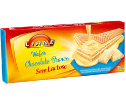 Wafer sabor chocolate branco sem lactose Liane 115g