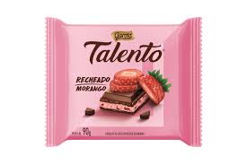 Chocolate ao leite recheado com morango Talento 90g