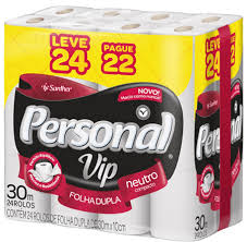 Papel higiênico folha dupla Personal Vip 24x1 ( rolo c/ 20mts)