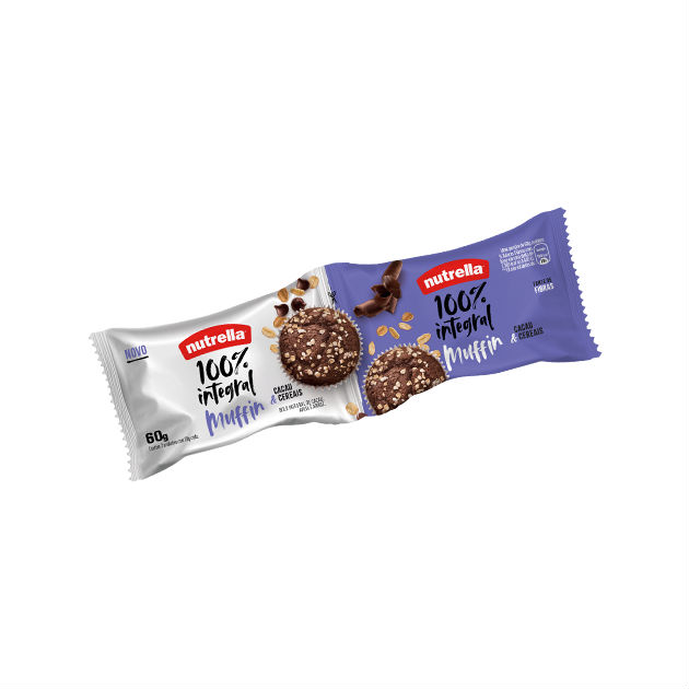 Muffin integral sabor cacau e cereais Nutrella 60g