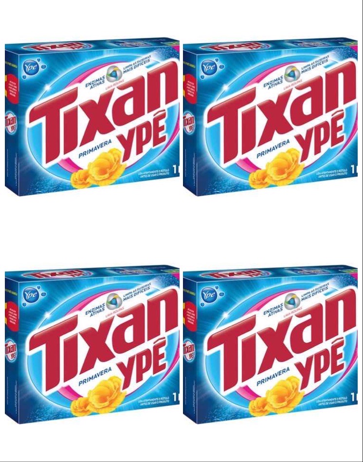 Sabão em pó Tixan Ypê primavera 1kg.(pacote c/ 4 unidades)