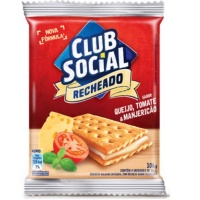 Biscoito Club Social recheado queijo tomate e manjericão 106g.