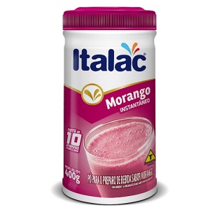 Mistura pronta em pó morango Italac 400g