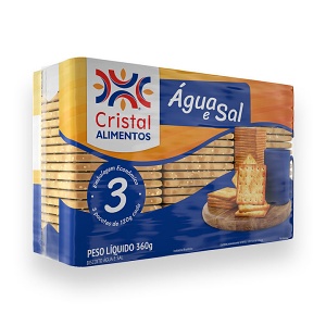 Biscoito água e sal Cristal 360g