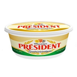 Manteiga extra com sal Président pote 200g.