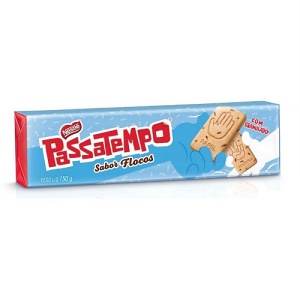 Biscoito recheado Passatempo seco doce flocos Nestlé 150g