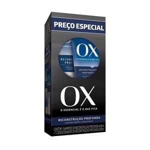 Kit shampoo e condicionador Ox reconstrução profunda