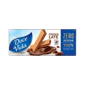 Biscoito wafer chocolate zero açucar Doce Vida 115g