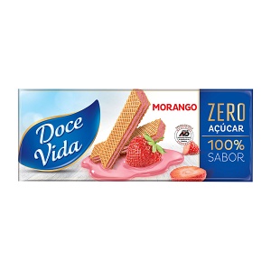 Biscoito wafer morango zero açucar Doce Vida 115g