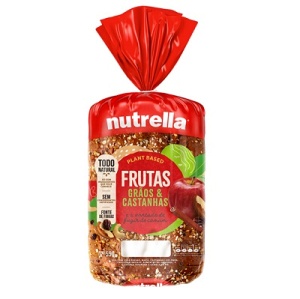Pão integral frutas, grãos e castanhas Nutrella 550g 
