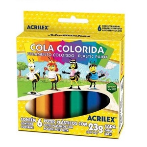 Cola colorida Acrilex (6 unidades)