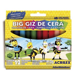Big giz de cera triangular Acrilex 12 cores