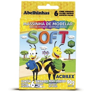 Massa para modelar Soft Acrilex 90g (6 unidades)