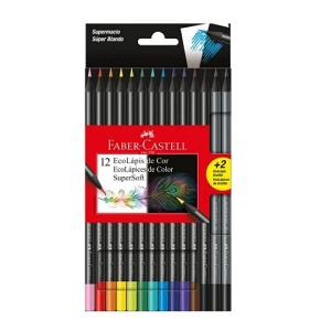 Lápis de cor Ecolápis Supersoft Faber Castell 12 cores