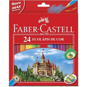 Lápis de cor Ecolápis linha vermelha Faber Castell 24 cores