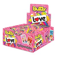 Chiclete love mensagens inspiradoras Buzzy caixa com 100 unidades