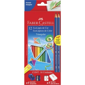 Lápis de cor Ecolápis triangular  Faber Castell 12 cores