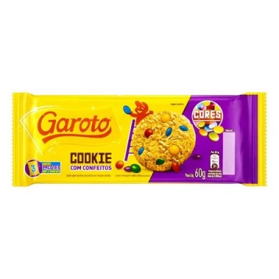 Cookie baunilha com confeitos de chocolate Garoto 60g