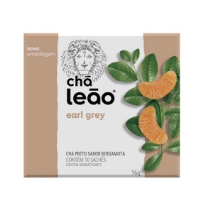 Chá Earl Grey Leão chá preto sabor bergamota 16g 