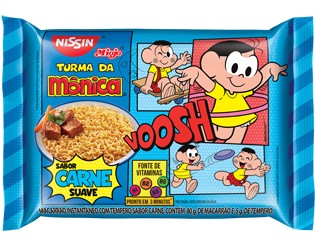 Macarrão instantâneo Turma da Mônica carne suave Nissin 85g.