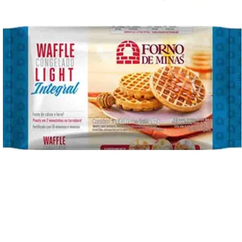 Biscoito Waffle light Forno de Minas 210g Contém 6 unidades